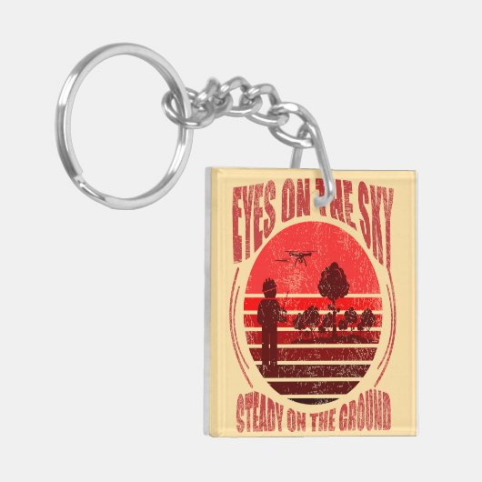 Porte-clés Clés de drone géospatiale/d'arpenteur (Devant gauche)