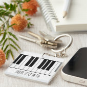 Porte-clés Clés de piano avec le nom (Devant Droit)