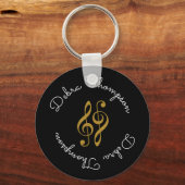 Porte-clés clés de treble avec nom complet du musicien person (Recto)