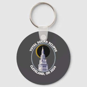Porte-clés Cleveland Ohio 2024 Trajectoire de l'éclipse solai