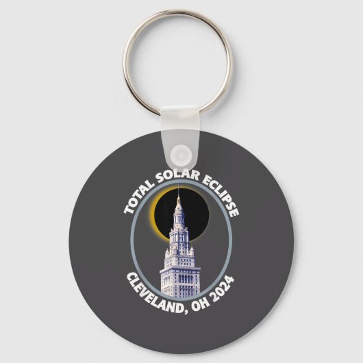Porte-clés Cleveland Ohio 2024 Trajectoire de l'éclipse solai (Recto)