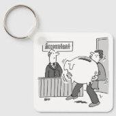 Porte-clés Client comptable avec énorme banque Piggy (Recto)