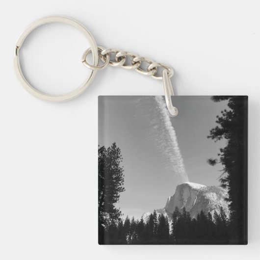 Porte-clés Cliffside Cloud Yosemite Ciel noir et blanc Photo (Devant)