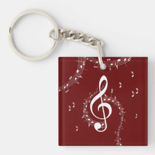 Porte-clés Climacic G Clef Music Rouge