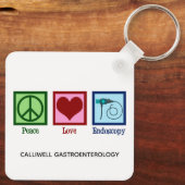 Porte-clés Clinique personnalisée Peace Love Endoscopy (Verso)