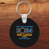 Porte-clés Clinton Ohio Eclipse 2024 Total Éclipse Solaire (Recto)