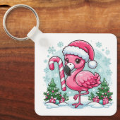 Porte-clés Clipart de flamingo de Noël sublimation  (Recto)