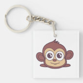 Porte-clés Clipart de singe mignon (Devant)