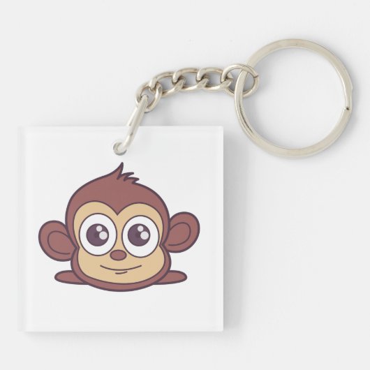 Porte-clés Clipart de singe mignon (Dos)