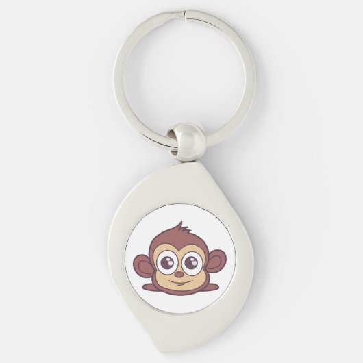 Porte-clés Clipart de singe mignon (Devant)
