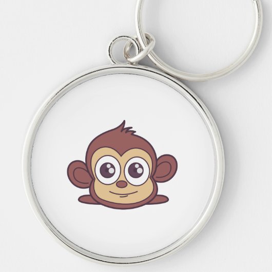 Porte-clés Clipart de singe mignon (Devant)