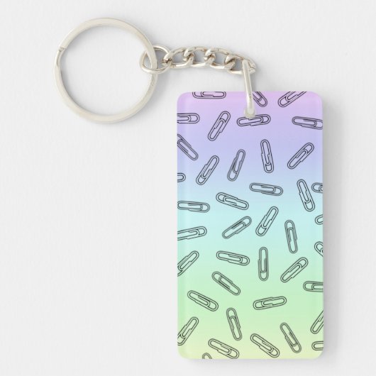 Porte-clés Clips papier sur arc-en-ciel (Devant)