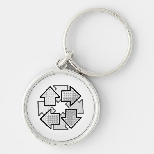 Porte-clés Clockwise Arrows Minimal Geometric White Variant 1 (Devant)
