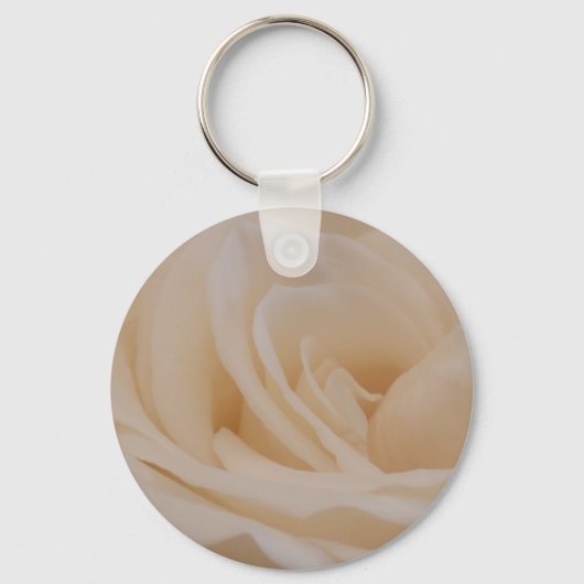 Porte-clés Closeup Rose couleur crème (Recto)