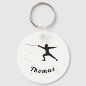 Porte-clés Clôture Silhouette clôture épée et nom personnalis (Recto)