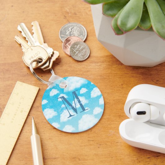 Porte-clés Clou blanc dégradé de ciel bleu Porte - clé person (Bureau)