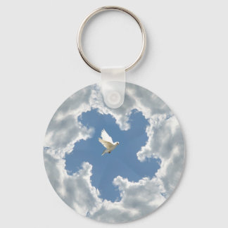 Porte-clés Cloud argenté doublure blanc porte - clé de colomb