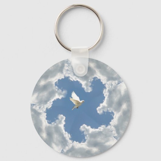 Porte-clés Cloud argenté doublure blanc porte - clé de colomb (Recto)