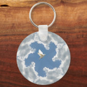 Porte-clés Cloud argenté doublure blanc porte - clé de colomb (Recto)