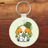 Porte-clés Clover Pup Love – Saint-Patrick Design pour Chien (Recto)