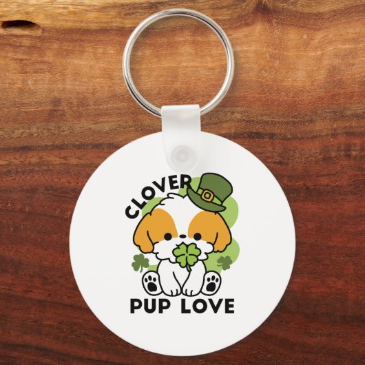Porte-clés Clover Pup Love - St. Patrick's Day Chien Design (Recto)