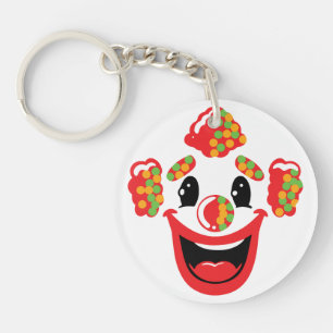 Porte-clés Clown Joyeux aux Cheveux Colorés