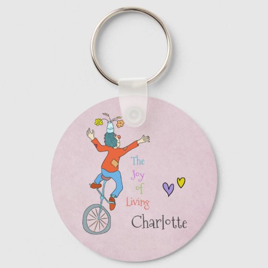 Porte-clés Clown sur les serviettes monocycle (Recto)