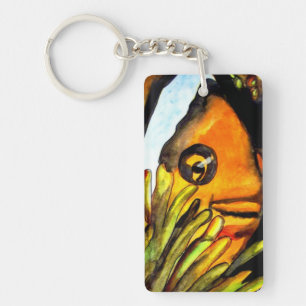 Porte-clés Clownfish oranges tropicaux