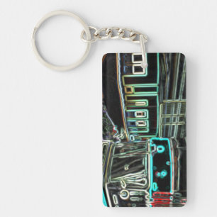 Porte-clés CLRV Neon à stn Rectangle Porte - clé acrylique