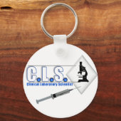 PORTE-CLÉS CLS LOGO BLEU W/ MICROSCOPE - LAB SCIENTIFIQUE (Recto)