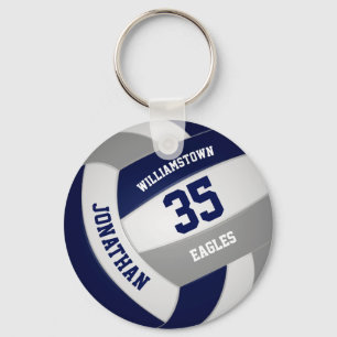 Porte-clés club bleu marine gris couleurs volley-ball