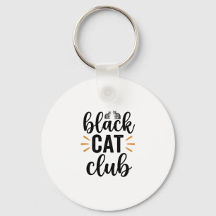 Porte-clés Club Chat Noir Design Vectoriel Amateur de Chat Vi