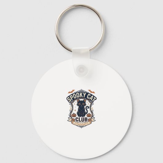 Porte-clés Club de Chat Effrayant Chat Halloween Chat Effraya (Recto)