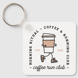 Porte-clés Club de course au café amateur de course drôle