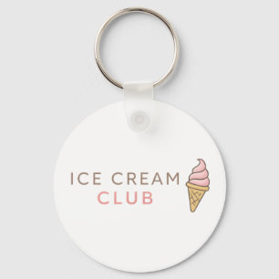 Porte-clés Club de Crème Glacée Typographie Pastel Mignonne