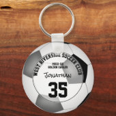 Porte-clés club de football noir gris (Recto)