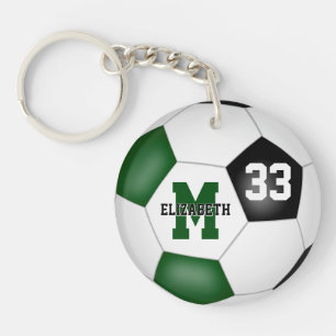 Porte-clés club de football noir vert couleurs filles garçons