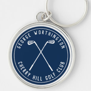 Porte-clés Club de golf personnalisé classique navy