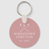 Porte-clés Club de golf personnalisé Nom Dusty Rose rose (Verso)