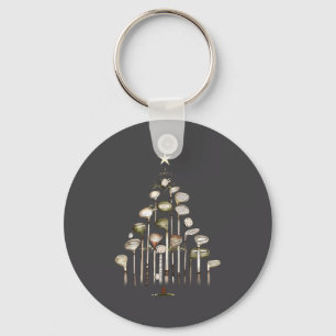 Porte-clés Club de golf rétro sapin de Noël golfeur de Noël