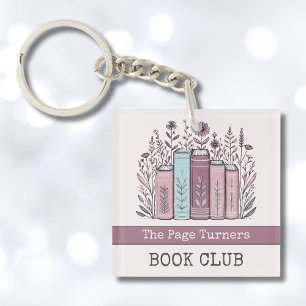 Porte-clés Club de lecture personnalisé Floral