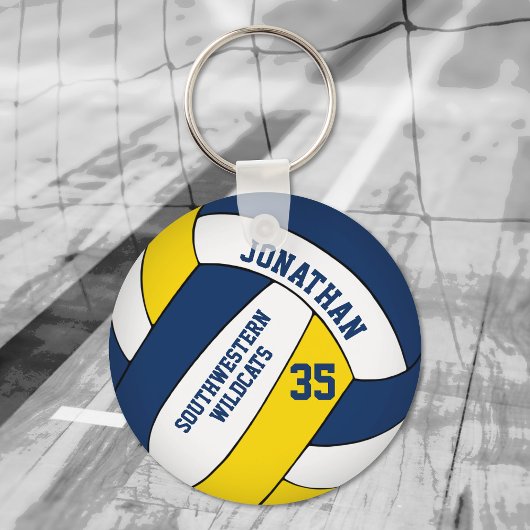 Porte-clés club de volley-ball jaune bleu