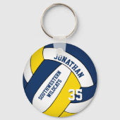Porte-clés club de volley-ball jaune bleu (Verso)