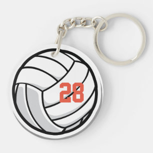 Porte-clés Club de volley-ball White Black Orange Sports Team