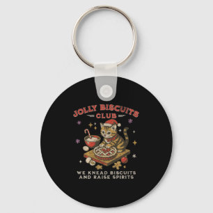 Porte-clés Club des biscuits joyeux _ Chaton de Noël vintage 