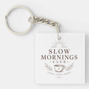 Porte-clés Club des matins calmes Esthétique cosy Café Design