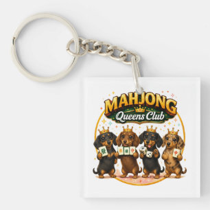 Porte-clés Club des Reines de Mahjong Adorables Dachshunds