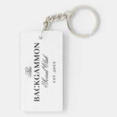 Porte-clés Club Social de Backgammon Blanc (Dos)