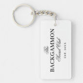 Porte-clés Club Social de Backgammon Blanc (Devant)