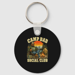 Porte-clés Club social de papa de camping aventure vintage ca